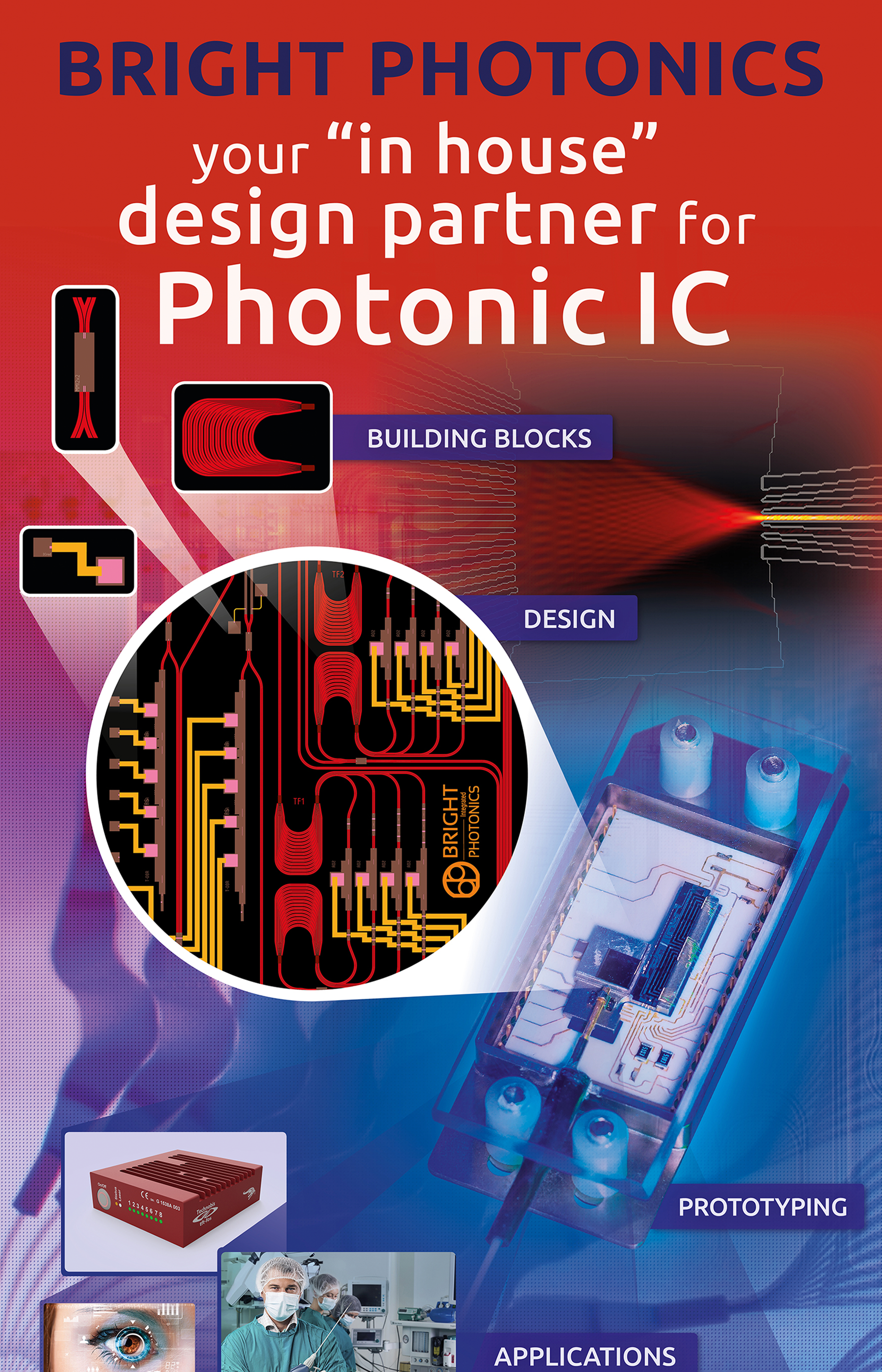 roll-up banner voor Bright Photonics